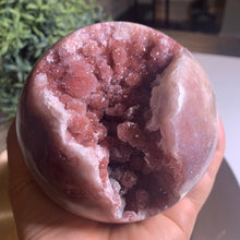 Load image into Gallery viewer, Rare - high quality pink amethyst reddish druzy sphere
