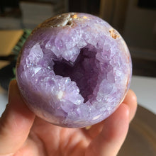 Load image into Gallery viewer, High quality pink amethyst druzy sphere
