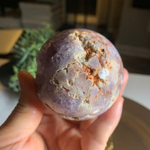 Load image into Gallery viewer, High quality pink amethyst druzy sphere

