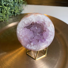 Load image into Gallery viewer, Rare - high quality pink amethyst druzy sphere
