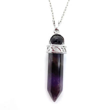 Load image into Gallery viewer, Natural crystal  hexagonal Pendant Necklace