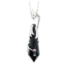 Load image into Gallery viewer, Silver color dragon crystal necklace