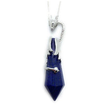 Load image into Gallery viewer, Silver color dragon crystal necklace