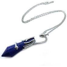 Load image into Gallery viewer, Silver color dragon crystal necklace