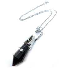 Load image into Gallery viewer, Silver color dragon crystal necklace