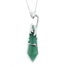 Load image into Gallery viewer, Silver color dragon crystal necklace