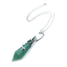 Load image into Gallery viewer, Silver color dragon crystal necklace