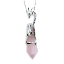 Load image into Gallery viewer, Silver color dragon crystal necklace