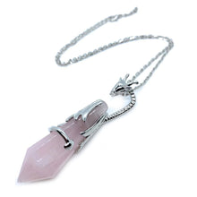 Load image into Gallery viewer, Silver color dragon crystal necklace