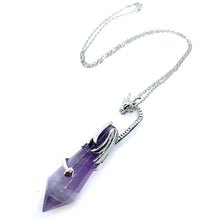 Load image into Gallery viewer, Silver color dragon crystal necklace