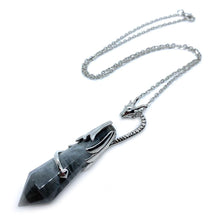 Load image into Gallery viewer, Silver color dragon crystal necklace