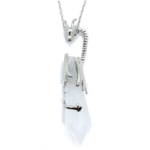 Load image into Gallery viewer, Silver color dragon crystal necklace