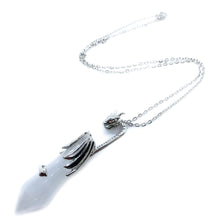 Load image into Gallery viewer, Silver color dragon crystal necklace