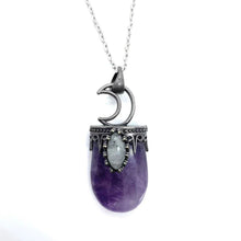 Load image into Gallery viewer, Oval shape vintage natural crystal necklace