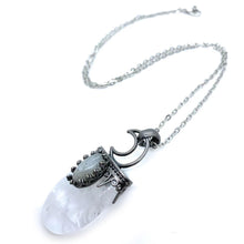 Load image into Gallery viewer, Oval shape vintage natural crystal necklace