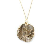 Load image into Gallery viewer, Smoky quartz raw stone necklace