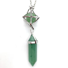 Load image into Gallery viewer, Natural crystal  Hexagram hexagonal Pendant Necklace