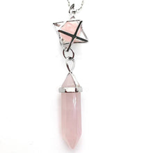 Load image into Gallery viewer, Natural crystal  Hexagram hexagonal Pendant Necklace