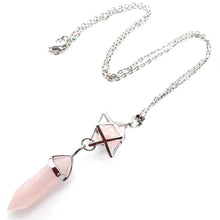 Load image into Gallery viewer, Natural crystal  Hexagram hexagonal Pendant Necklace
