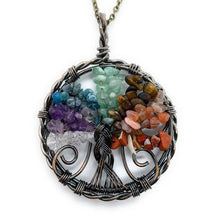Load image into Gallery viewer, Natural crystal tree of life pendant necklace