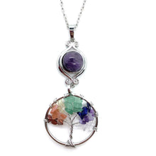 Load image into Gallery viewer, Tree of life chakra stone necklace