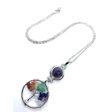 Load image into Gallery viewer, Tree of life chakra stone necklace