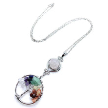 Load image into Gallery viewer, Tree of life chakra stone necklace