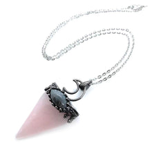 Load image into Gallery viewer, Cone shape crystal pendant necklace