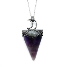 Load image into Gallery viewer, Cone shape crystal pendant necklace