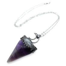 Load image into Gallery viewer, Cone shape crystal pendant necklace