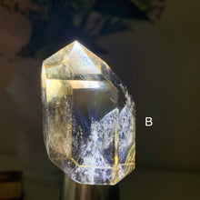 Load image into Gallery viewer, Blue Needle Smoky Quartz Tower – High Clarity Brazilian Crystal with Blue Light Inclusions
