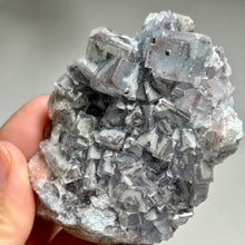 Load image into Gallery viewer, Xianghualing Grey-Blue Cubic Fluorite with Pink Calcite | Hunan, China
