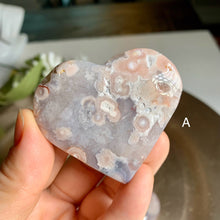 Load image into Gallery viewer, High quality - pink amethyst flower agate hearts
