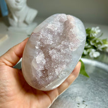 Load image into Gallery viewer, Top quality – Light lavender amethyst geode from Uruguay with sparkling druzy
