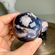 Load image into Gallery viewer, Rare - top quality blue flower agate sphere
