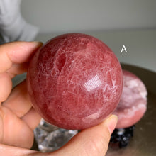 Load image into Gallery viewer, Rare - Natural color top quality red strawberry druzy sphere
