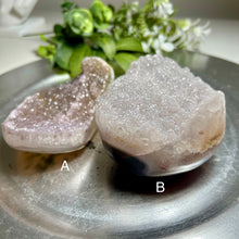 Load image into Gallery viewer, Top quality – Grey lavender amethyst geode from Uruguay with sparkling druzy
