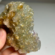 Load image into Gallery viewer, Golden Barite on green fluorite
