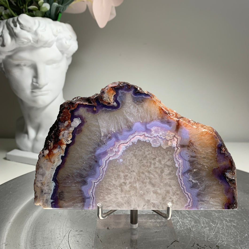 Top quality- blue flower agate slab/slice (natural color)