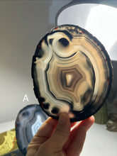 Load image into Gallery viewer, Top Quality Brazilian Agate Slice – Natural Banding, Cool Grey Tones &amp; Artistic Patterns
