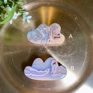 Rare - to quality pink flower agate clouds with unique banding