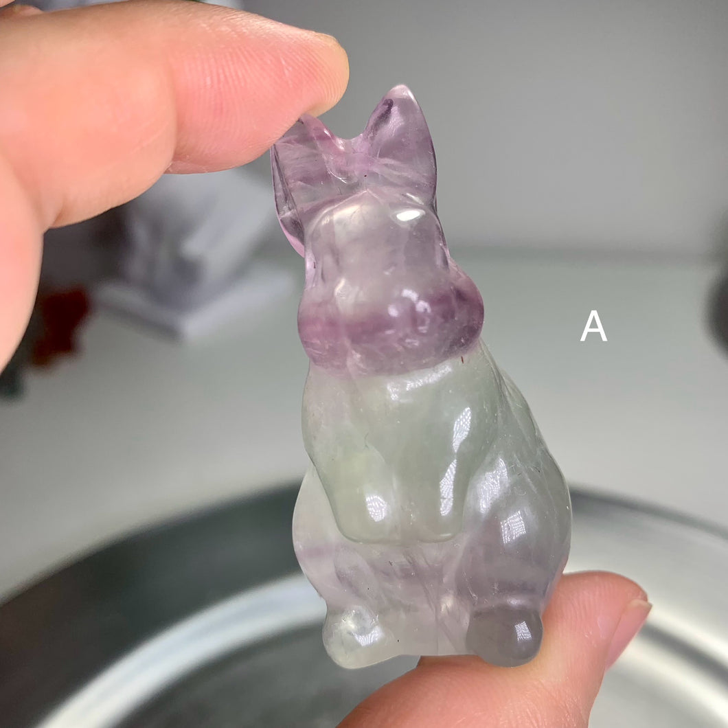 High quality - fluorite bunny / fluorite yoga frog