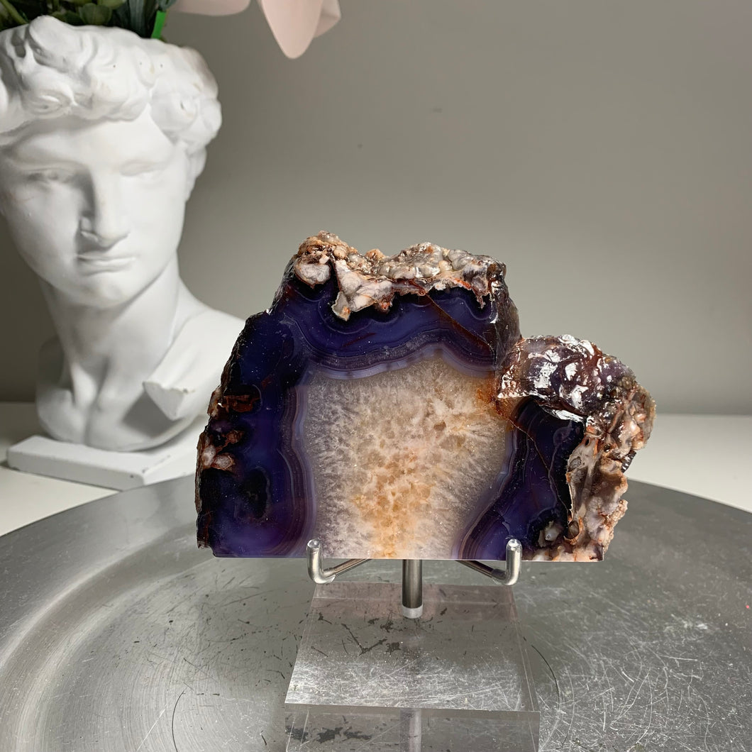 Top quality - blue flower agate slab/ slice ( natural color)