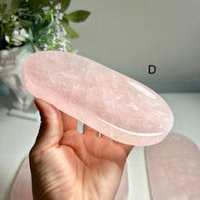 Load image into Gallery viewer, Rose Quartz Tray, Natural Crystal Charging Plate, Pink Crystal Jewelry Tray, Gemstone Trinket Dish, Crystal Display Decor
