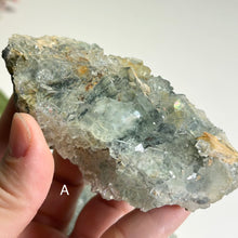 Load image into Gallery viewer, Glassy Green Fluorite on Matrix with Pyrolusite | Natural Mineral Specimen | Collector Display Stone

