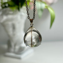 Load image into Gallery viewer, Golden Rutilated Quartz Pendant in Silver | Clear Rutile Crystal Necklace | Minimalist One of a Kind Jewelry
