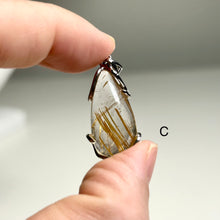 Load image into Gallery viewer, Golden Rutilated Quartz Pendant | Silver Setting | One of a Kind Necklace
