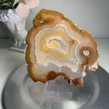 Load image into Gallery viewer, High quality - Druzy agate slice / slab from Brazil
