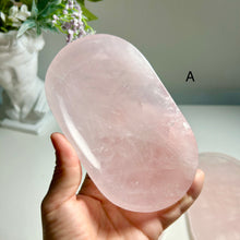 Load image into Gallery viewer, Rose Quartz Tray, Natural Crystal Charging Plate, Pink Crystal Jewelry Tray, Gemstone Trinket Dish, Crystal Display Decor
