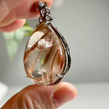 Load image into Gallery viewer, Pink Rutilated Quartz Pendant Necklace | One of a Kind Crystal Gift
